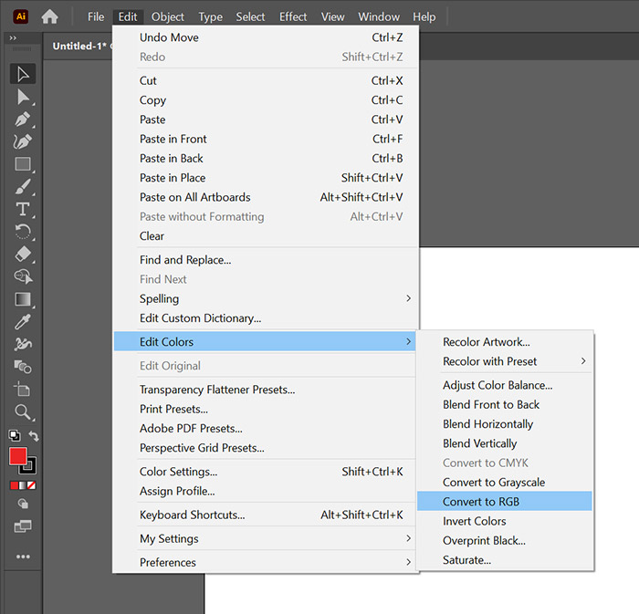Changing Color Mode in Illustrator